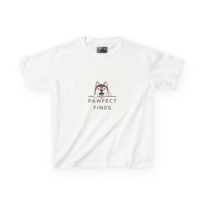 Cute Kids Tee with Pawfect Finds Design, Dog Lover Shirt, Animal Themed Kids Clothing, Pet Lover Gift, Playful Kids Apparel